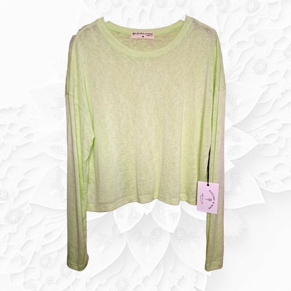 NWT! Electric & Rose Lane Tee In Lime Green - Picture 8 of 8